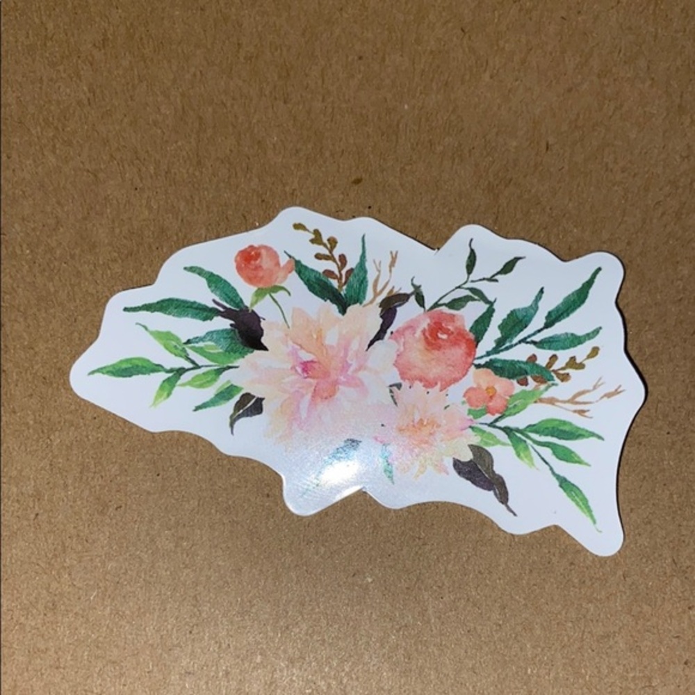🌈20/$5🌈 Floral Sticker with Pink and Green Design
